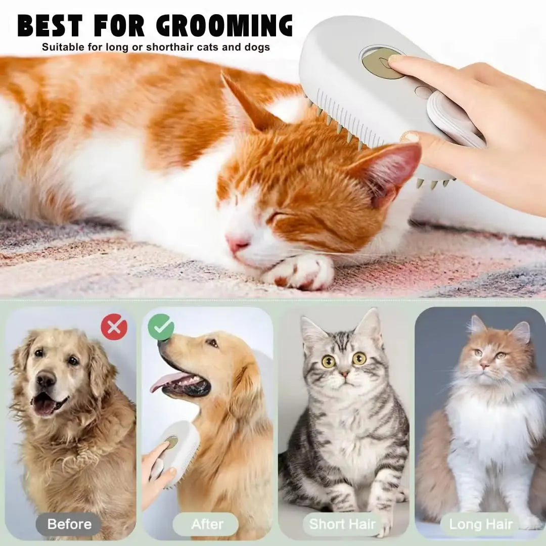 Cepillo 3 en 1 para Perros y Gatos